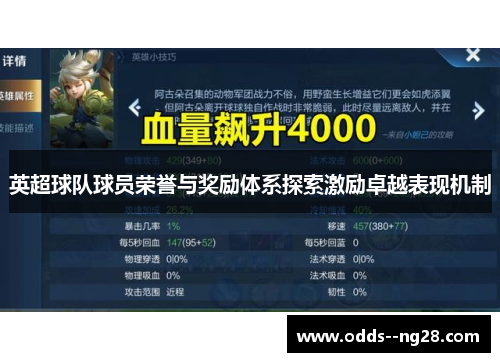 英超球队球员荣誉与奖励体系探索激励卓越表现机制